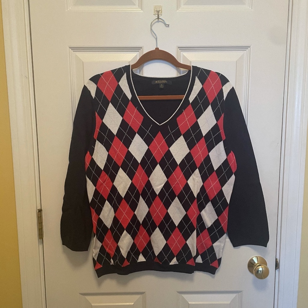 BROOKS BROTHERS Wool Argyle Sweater